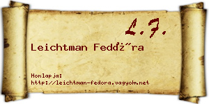 Leichtman Fedóra névjegykártya